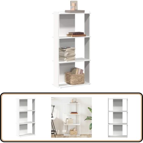 vidaXL Bücherregal 3 Böden Weiß 60x30x120 cm Holzwerkstoff