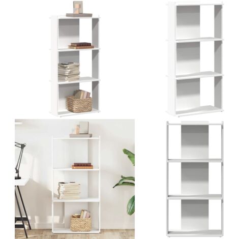 vidaXL Bücherregal 3 Böden Weiß 60x30x120 cm Holzwerkstoff