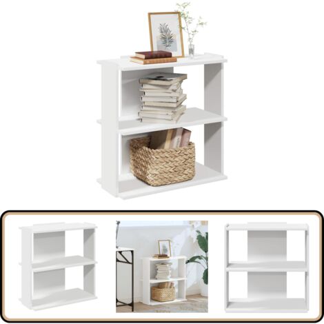 vidaXL Bücherregal 3 Böden Weiß 60x30x60 cm Holzwerkstoff