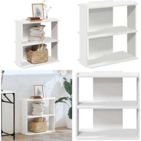 vidaXL Bücherregal 3 Böden Weiß 60x30x60 cm Holzwerkstoff