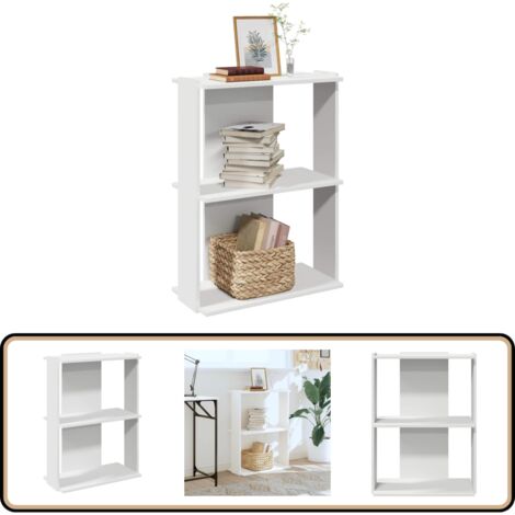 vidaXL Bücherregal 3 Böden Weiß 60x30x80 cm Holzwerkstoff