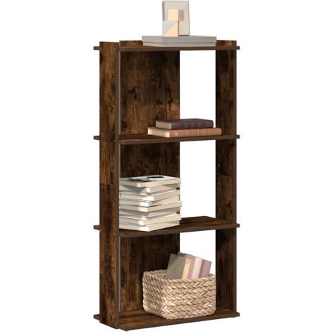 vidaXL Bücherregal 3 Ebenen Rauch-Eiche 60x30x120 cm