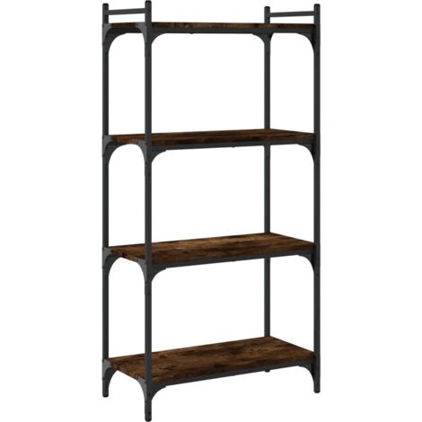 vidaXL Bücherregal 4 Ebenen rauchiges Eichenholz 60x30x120cm Holzwerkstoff