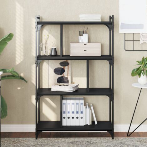 vidaXL Bücherregal 4 Ebenen schwarz 76x32x123 cm Möbelspanplatte