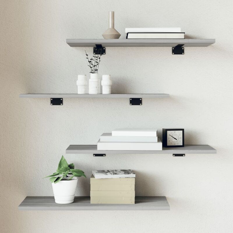 Wandregale 4 Stk. Grau Sonoma 60x20x1, 5 Cm Holzwerkstoff Vidaxl