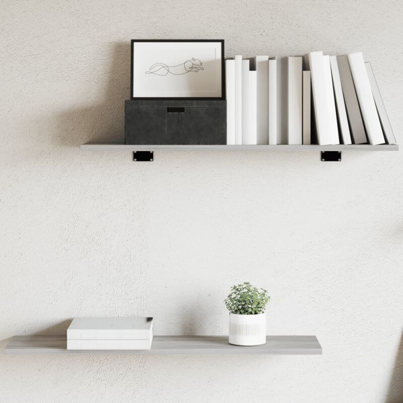 Wandregale 4 Stk. Grau Sonoma 80x20x1, 5 Cm Holzwerkstoff Vidaxl