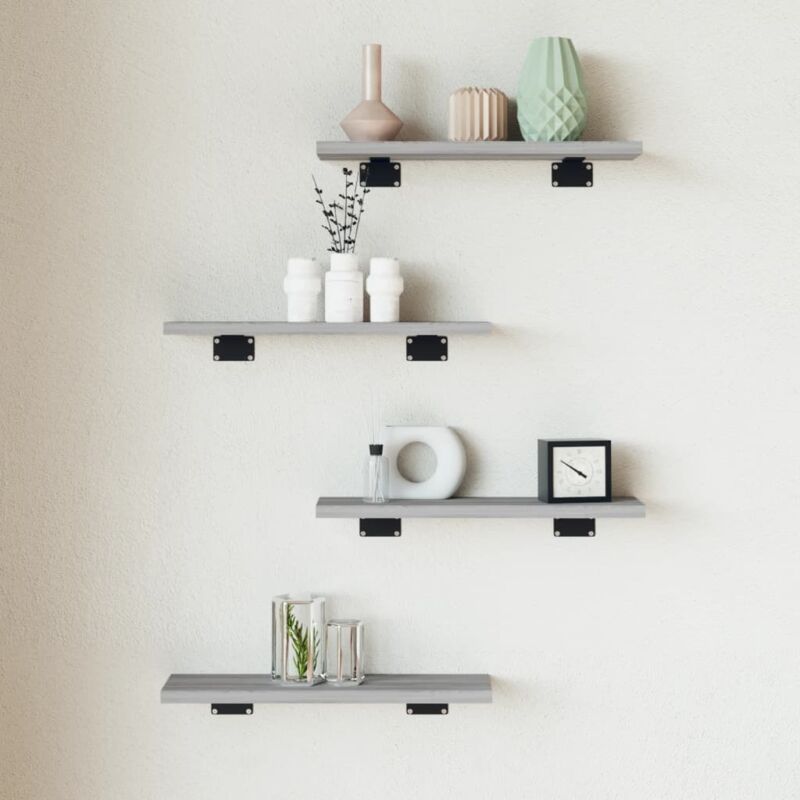Vidaxl - Wandregale 4 Stk. Grau Sonoma 40x10x1, 5 Cm Holzwerkstoff
