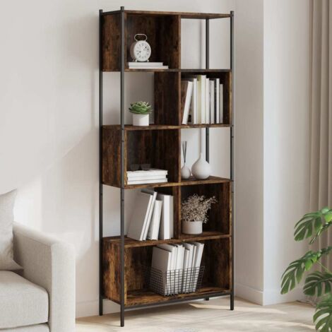 vidaXL Bücherregal Eiche Grau 72x28x172 cm aus Ingenieurholz