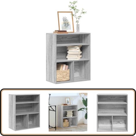 vidaXL Bücherregal Grau Sonoma 60x30x71,5 cm Holzwerkstoff
