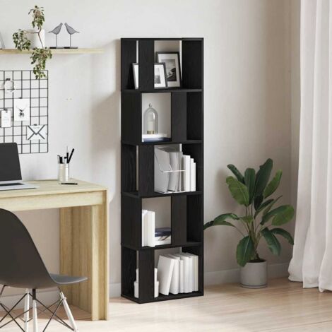 vidaXL Bücherregal Raumteiler Eiche Schwarz 45x24x159 cm