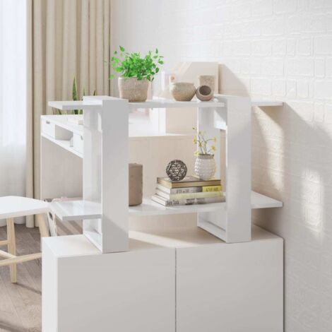 vidaXL Bücherregal/Raumteiler Hochglanz-Weiß 80x30x51 cm