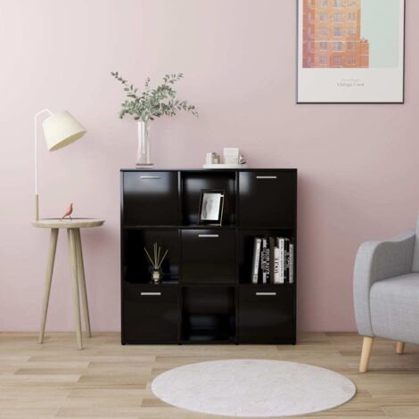 vidaXL Bücherregal Schwarz 90x30x90 cm Holzwerkstoff