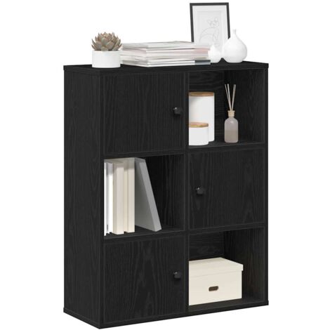 vidaXL Bücherregal Schwarz Eichen-Optik 60x24x76,5 cm Holzwerkstoff
