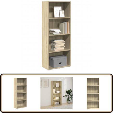 vidaXL Bücherregal Sonoma-Eiche 60x30x152 cm Holzwerkstoff