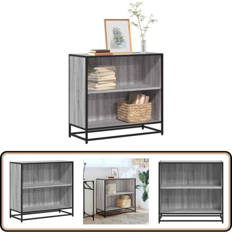 vidaXL Bücherschrank Grau Sonoma 80,5x35x76 cm Holzwerkstoff