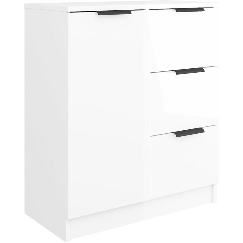 Vidaxl - Buffet Blanc brillant 60x30x70 cm Bois d'ingénierie