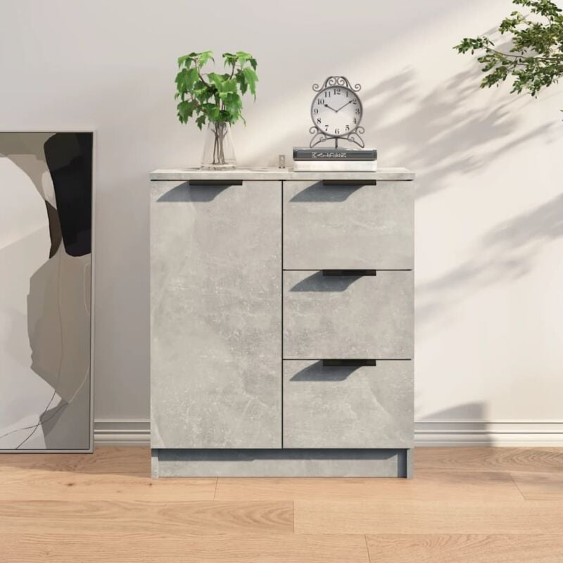 Vidaxl - Buffet Gris béton 60x30x70 cm Bois d'ingénierie