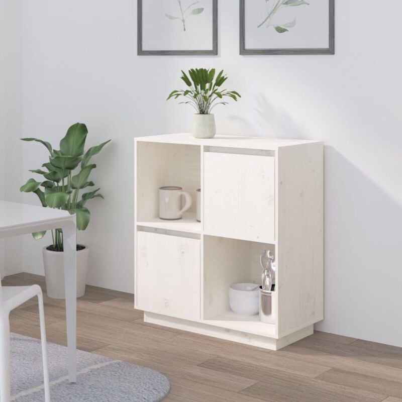 Vidaxl - Buffet Blanc 74x35x80 cm Bois massif de pin