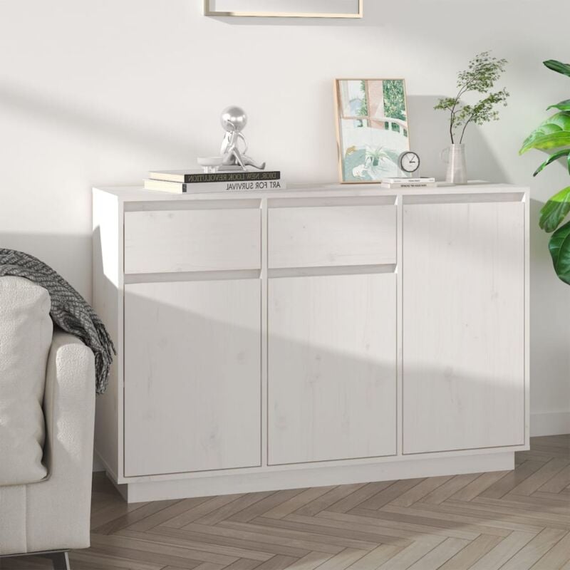 Vidaxl - Buffet Blanc 110x34x75 cm Bois massif de pin