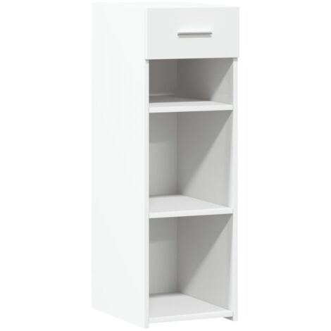 Vidaxl – Buffet blanc 30x42,5x93 cm – Bois d'ingénierie – Grand espace de rangement avec tiroir – Facile à nettoyer