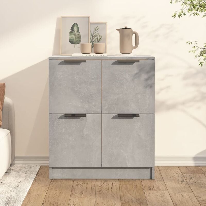 Vidaxl - Buffet Gris béton 60x30x70 cm Bois d'ingénierie
