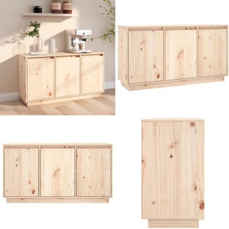 Vidaxl – Buffet bois massif de pin 111x34x60 cm – Meuble de rangement moderne – Compartiments pour magazines et appareils multimédia