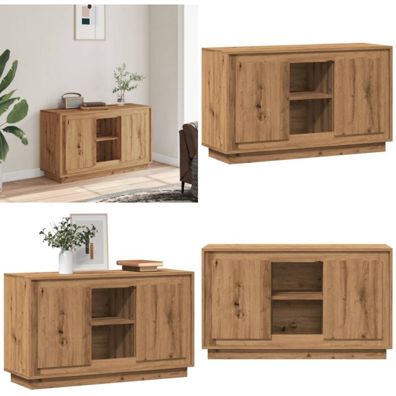 vidaXL Buffet chêne artisanal 102x35x60 cm bois d'ingénierie