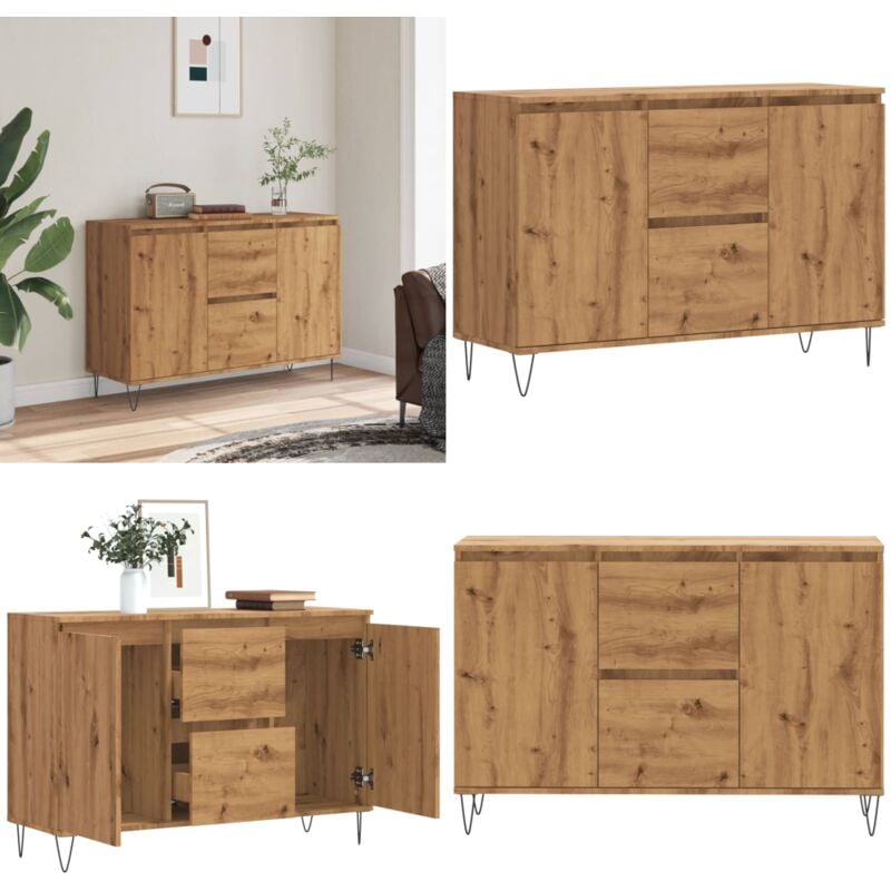 Vidaxl - Buffet chêne artisanal 104x35x70 cm bois d'ingénierie