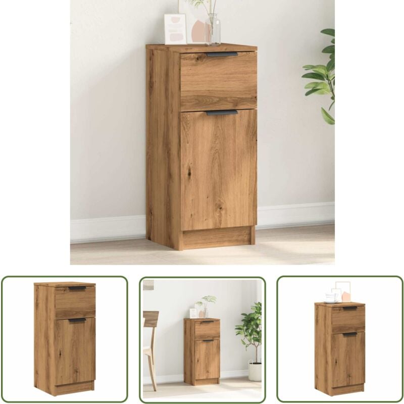 The Living Store - vidaXL Buffet chêne artisanal 30x30x70 cm bois d'ingénierie