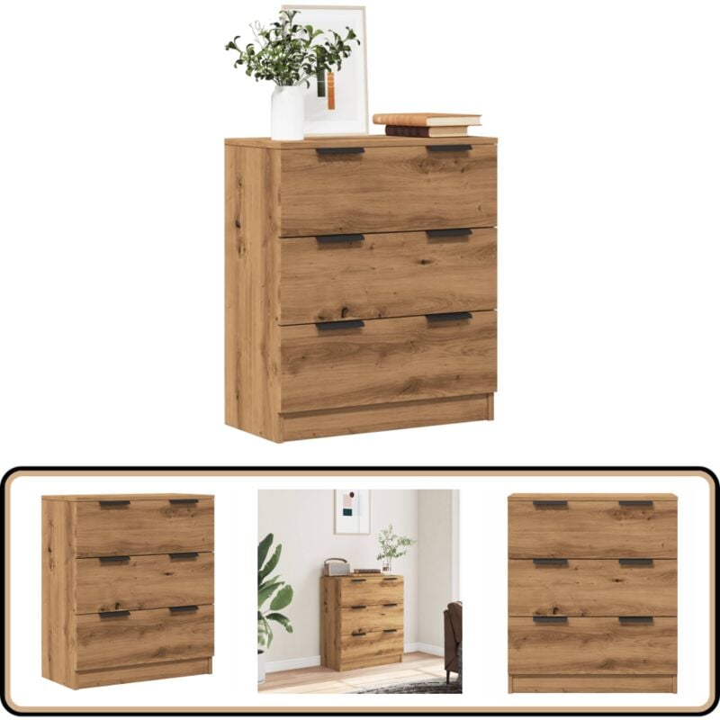 Vidaxl - Buffet chêne artisanal 60x30x70 cm bois d'ingénierie
