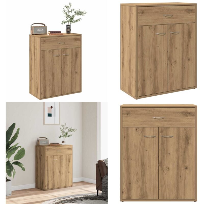vidaXL Buffet chêne artisanal 60x30x75 cm bois d'ingénierie