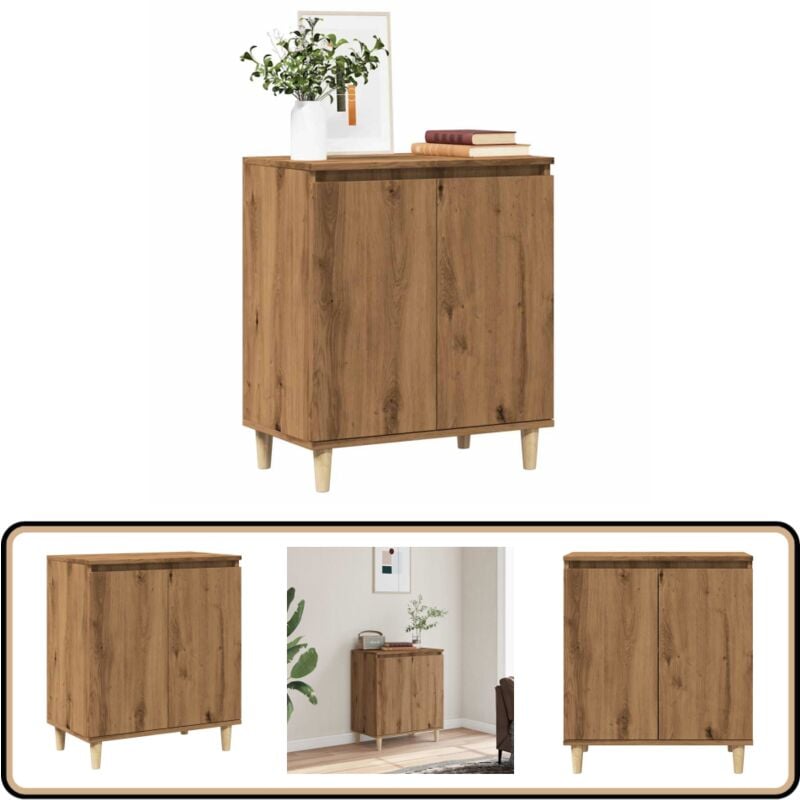 Vidaxl - Buffet chêne artisanal 60x35x70 cm bois d'ingénierie