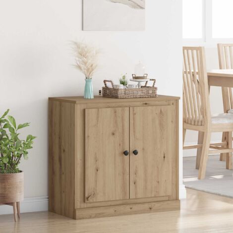 Vidaxl – Buffet chêne artisanal 70 x 35,5 x 67,5 cm – Bois d'ingénierie durable – Design rustique avec portes à charnières – Grand espace de rangement