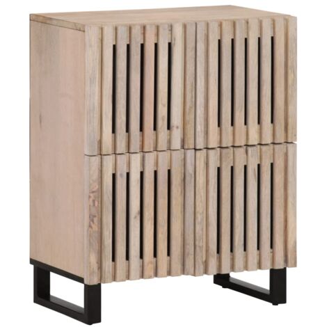 Vidaxl – Buffet en bois de manguier massif 60x34x75 cm – Style industriel – 4 compartiments – Facile à nettoyer – Rangement pratique - vidaXL175781