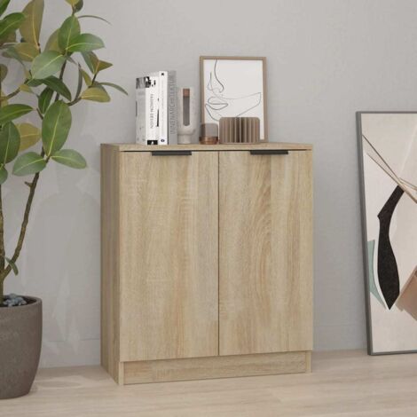 Vidaxl – Buffet en bois d'ingénierie chêne sonoma 60x30x70 cm – Surface lisse et résistante – Facile à nettoyer – Meuble polyvalent décoratif