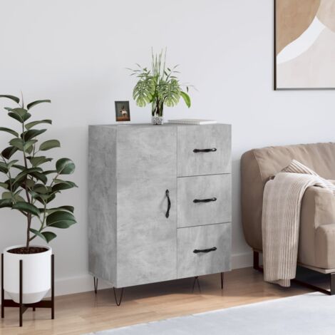 vidaXL Buffet Grau Beton 69,5x34x90 cm aus Spanplatte