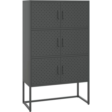 vidaXL Buffet haut Anthracite 80x35x135 cm Acier