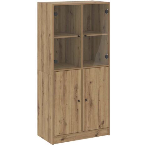 vidaXL Buffet haut avec portes chêne artisanal bois d'ingénierie