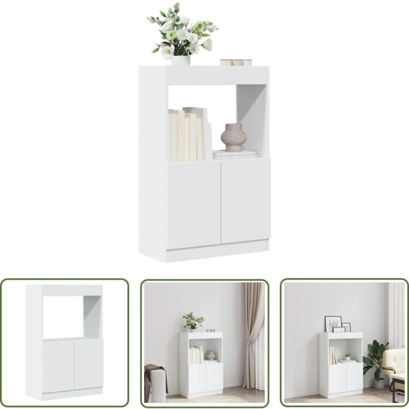 vidaXL Buffet haut blanc 63x33x100 cm bois d'ingénierie