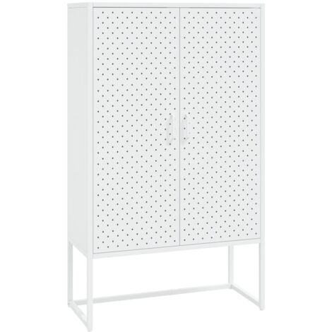 vidaXL Buffet haut Blanc 80x35x135 cm Acier
