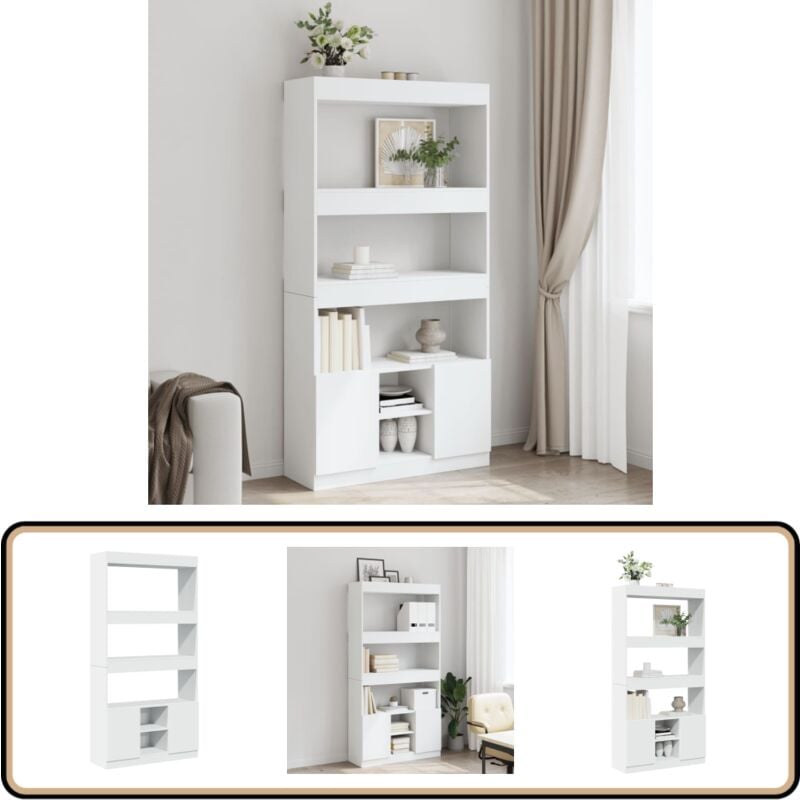 Vidaxl - Buffet haut blanc 92x33x180 cm bois d'ingénierie