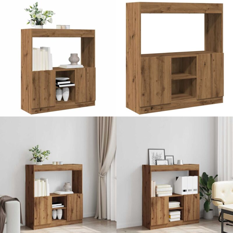 Vidaxl - Buffet haut chêne artisanal 92x33x100 cm bois d'ingénierie