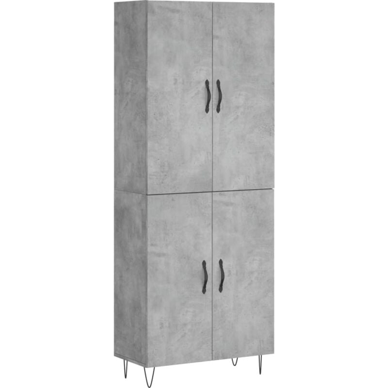 Vidaxl - Buffet haut Gris béton 69,5x34x180 cm Bois d'ingénierie