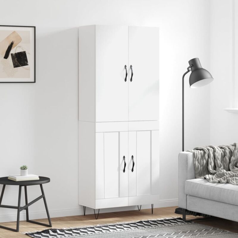 Vidaxl - Buffet haut Blanc 69,5x34x180 cm Bois d'ingénierie