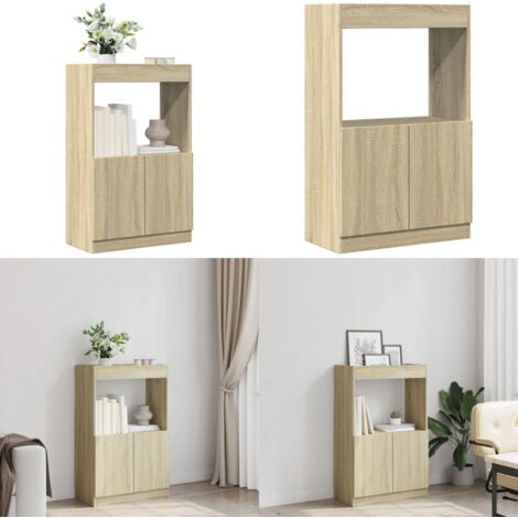 vidaXL Buffet haut chêne sonoma 63x33x100 cm bois d'ingénierie