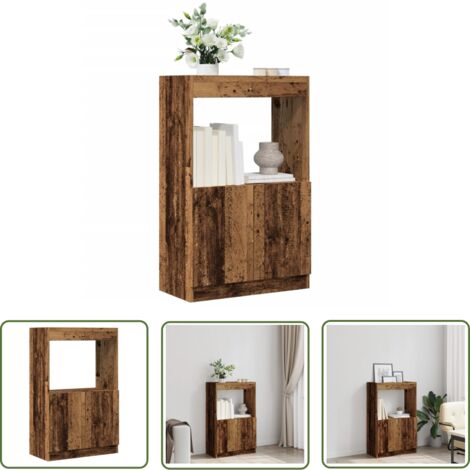 vidaXL Buffet haut vieux bois 63x33x100 cm bois d'ingénierie