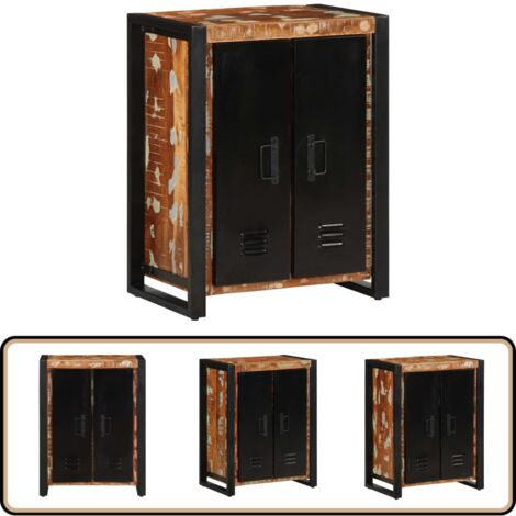 vidaXL Buffet multicolore 55x35x70 cm bois massif récupération