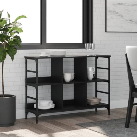 Vidaxl – Buffet noir 102x32x73,5 cm en bois d'ingénierie – Résistance à l'humidité – Pieds réglables pour stabilité sur sols inégaux