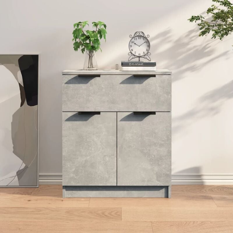 Vidaxl - Buffet Gris béton 60x30x70 cm Bois d'ingénierie
