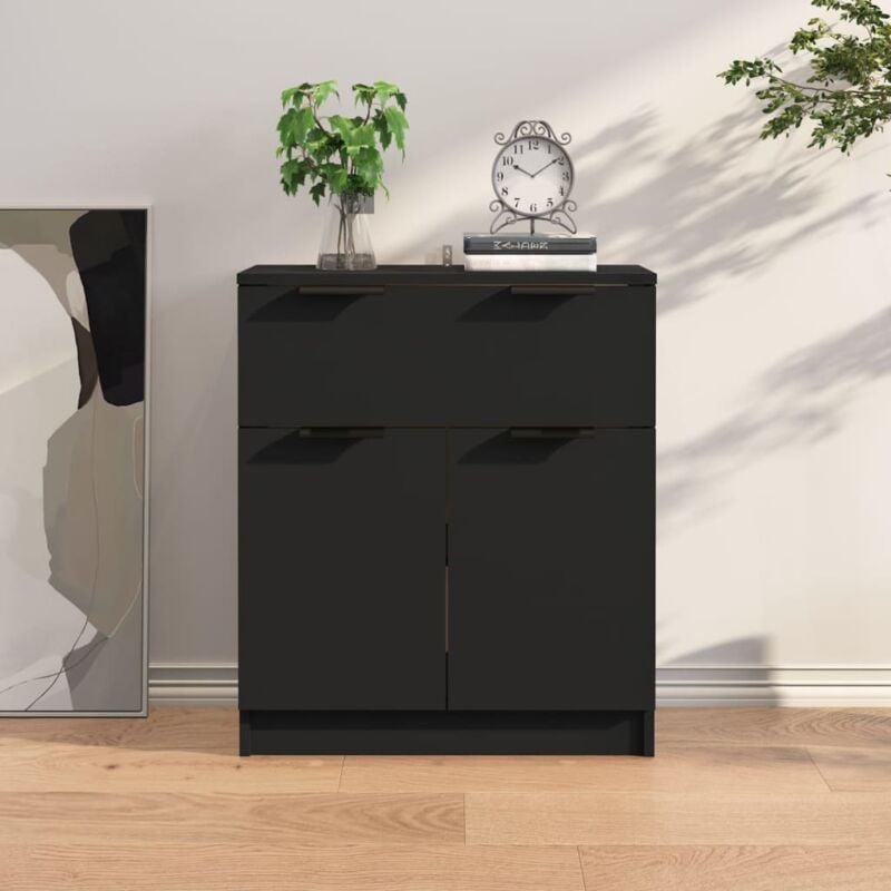 Vidaxl - Buffet noir 60x30x70 cm bois d'ingénierie